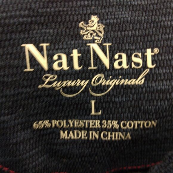 Nat Nast polo shirt mens L Large navy blue short sleeve luxury originals - Picture 6 of 7
